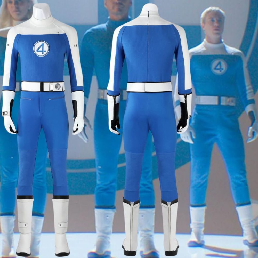 The Fantastic Four First Steps Human Torch Cosplay Costume Johnny Storm Jumpsuit Men Takerlama