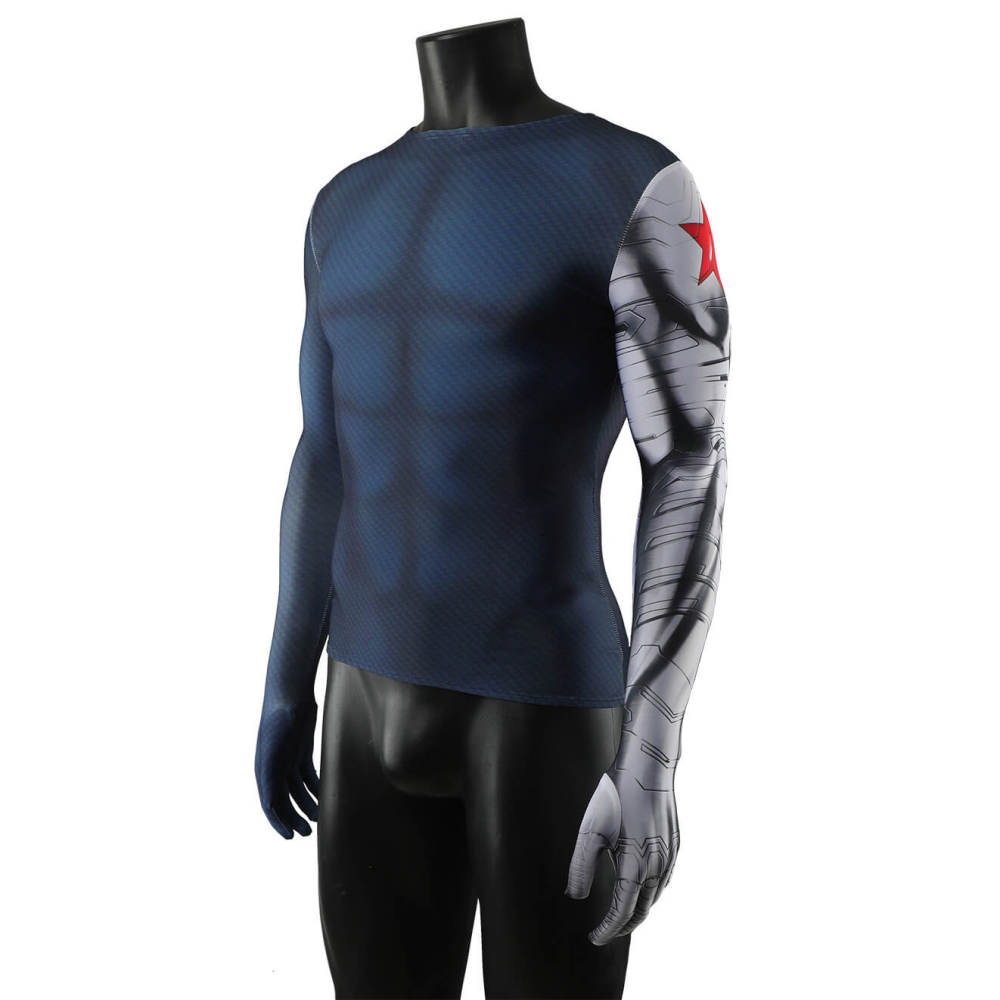 Captain America The Winter Soldier Bucky Barnes Cosplay Costume 3D Printed Inner Shirt Takerlama