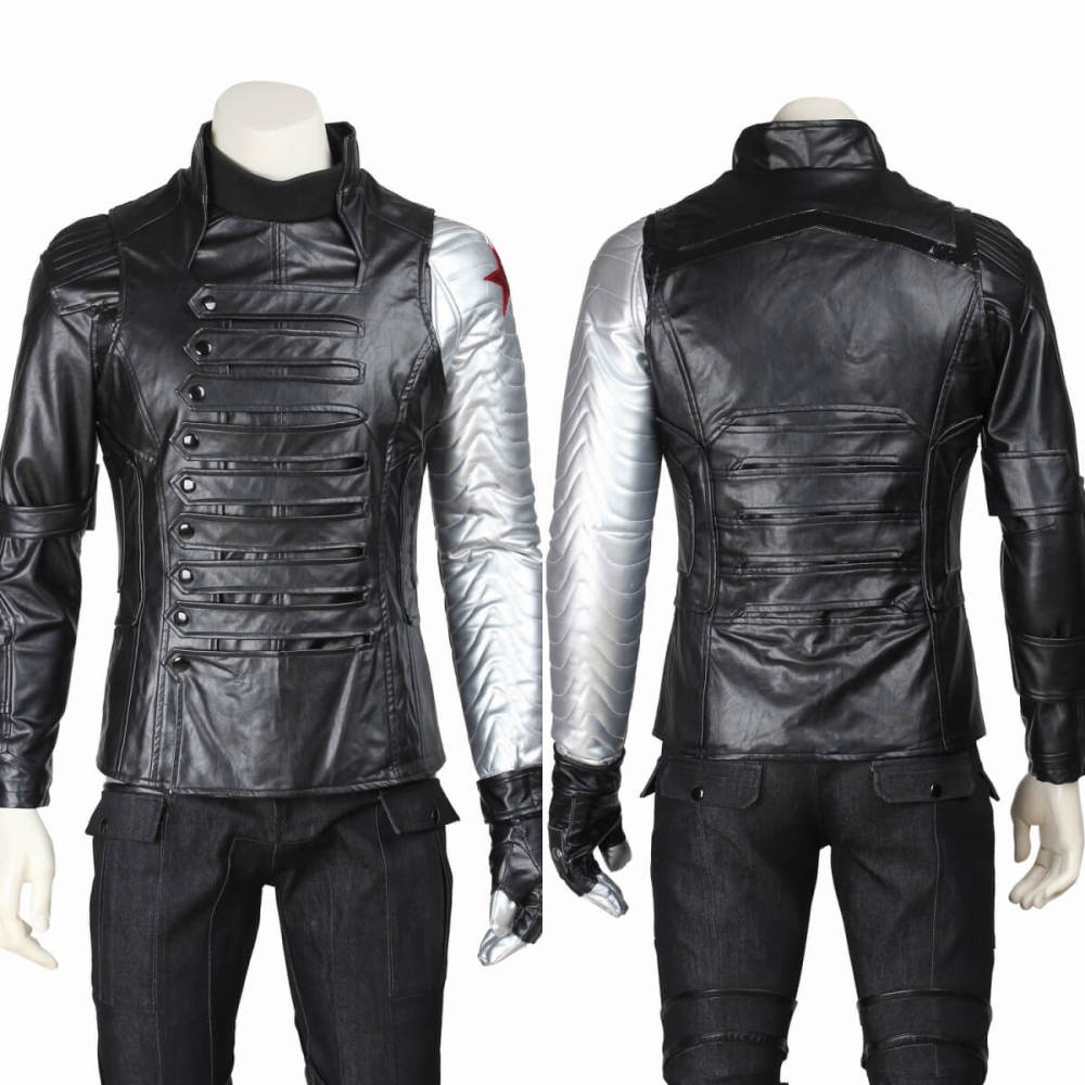 Captain America The Winter Soldier James Buchanan Bucky Barnes Cosplay Costume Deluxe Takerlama