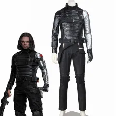 Captain America The Winter Soldier James Buchanan Bucky Barnes Cosplay Costume Deluxe Takerlama