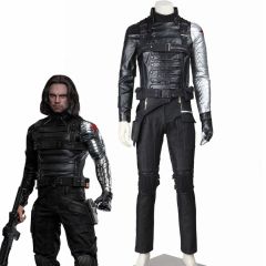 Captain America The Winter Soldier James Buchanan Bucky Barnes Cosplay Costume Deluxe Takerlama
