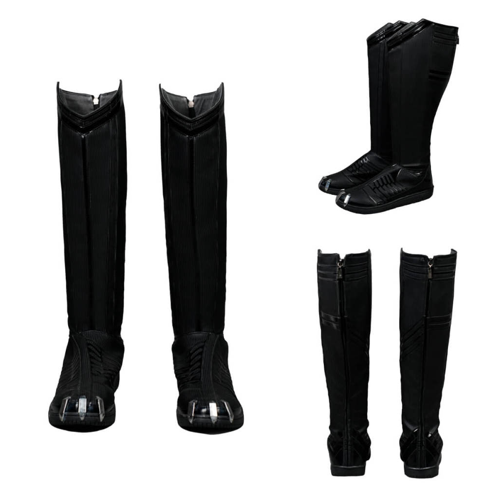 Black Panther Classic Suit Cosplay Costume T'Challa Jumpsuit Mask Boots Deluxe Takerlama