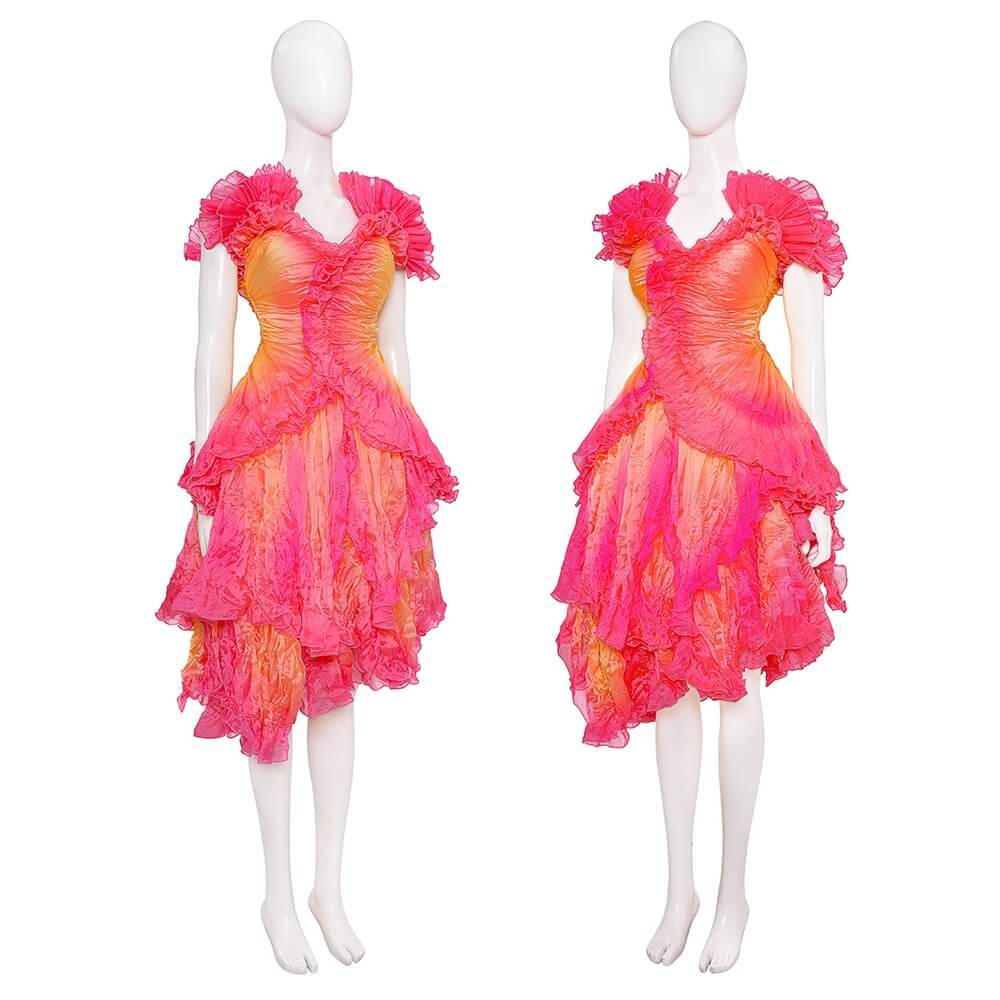 Takerlama Wicked Glinda Ozdust Cosplay Costume Women's Pink Fancy Dress Embroidered Organza