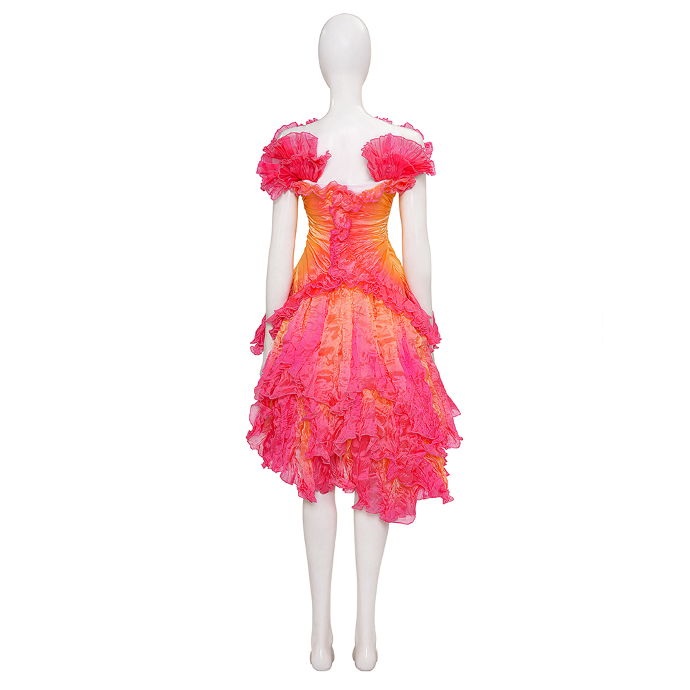 Takerlama Wicked Glinda Ozdust Cosplay Costume Women's Pink Fancy Dress Embroidered Organza