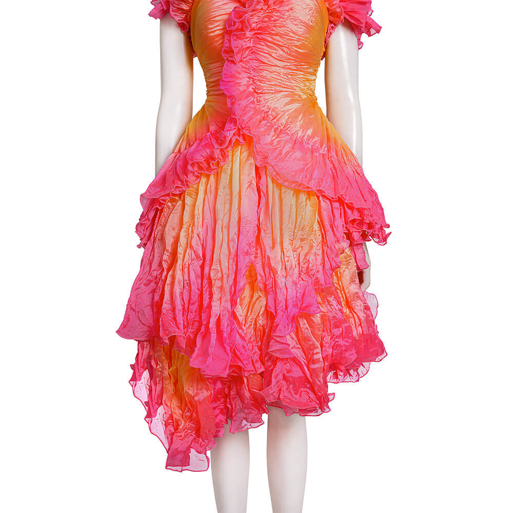 Takerlama Wicked Glinda Ozdust Cosplay Costume Women's Pink Fancy Dress Embroidered Organza