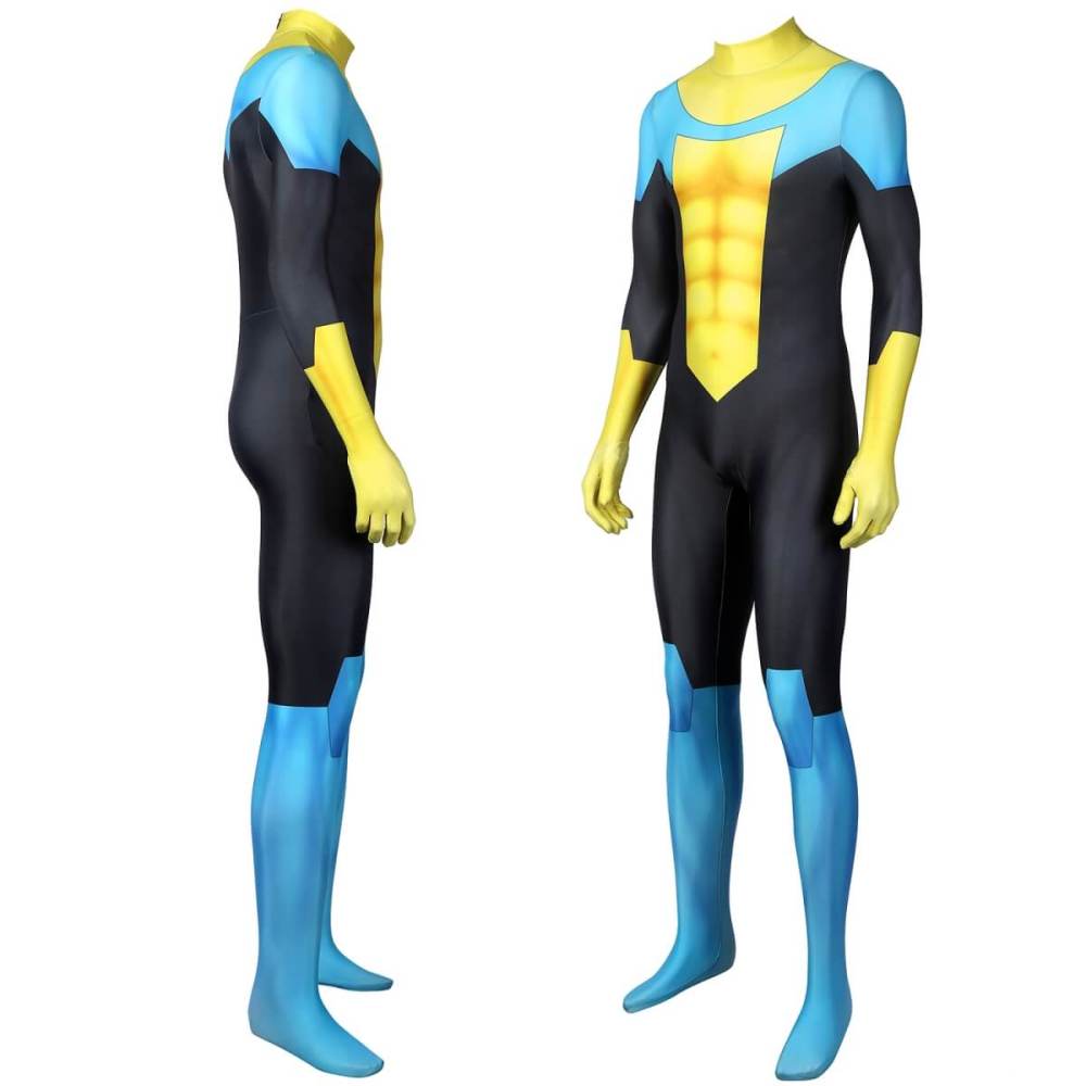 Invincible Mark Grayson Cosplay Costume Superhero Yellow Jumpsuit Mask Adult Takerlama