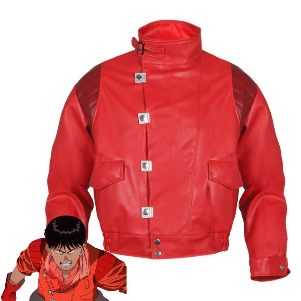 Cyberpunk Akira Shotaro Kaneda Cosplay Costume Bomber Motorcycle RiderJacket In Stock Takerlama