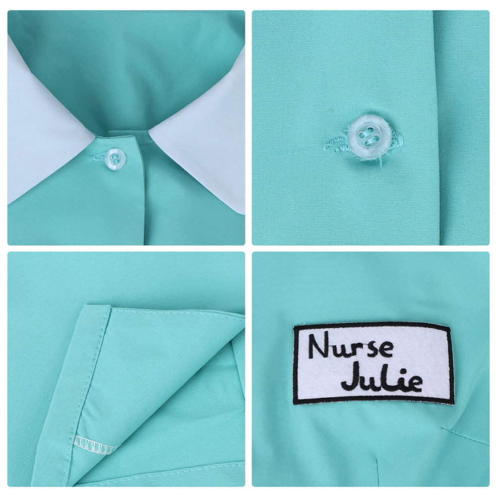 Dress To Impress Nurse Julie Cosplay Costume Dress Hairband Socks -Takerlama