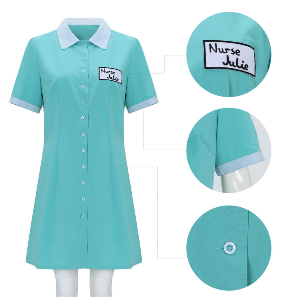 Dress To Impress Nurse Julie Cosplay Costume Dress Hairband Socks -Takerlama