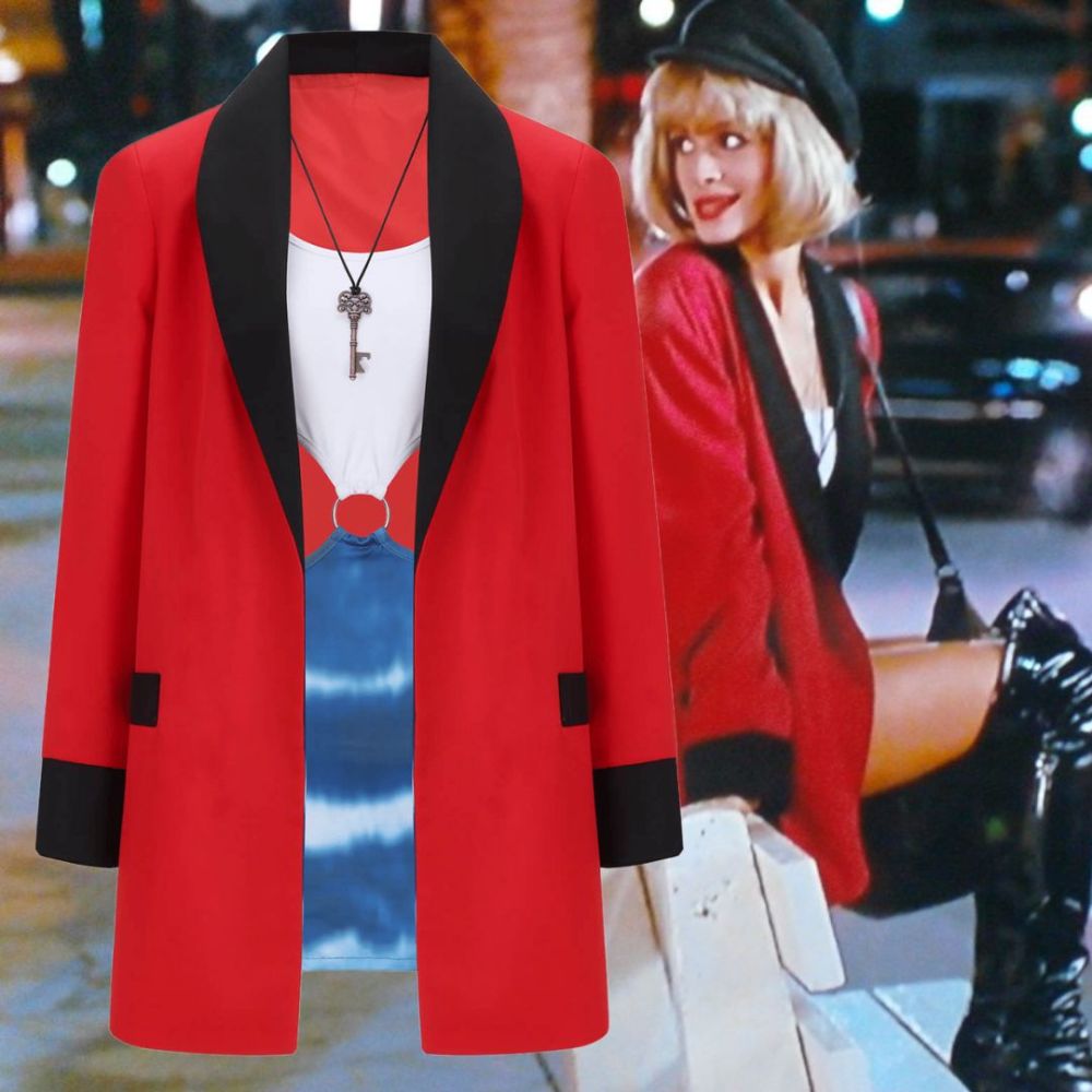 Movie Pretty Woman Vivian Ward Cosplay Costume Red Full Set -Takerlama