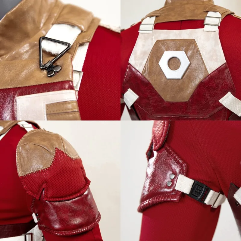 Thunderbolt Hero Skimpy Red Gold Four Piece Costume Set main image 1