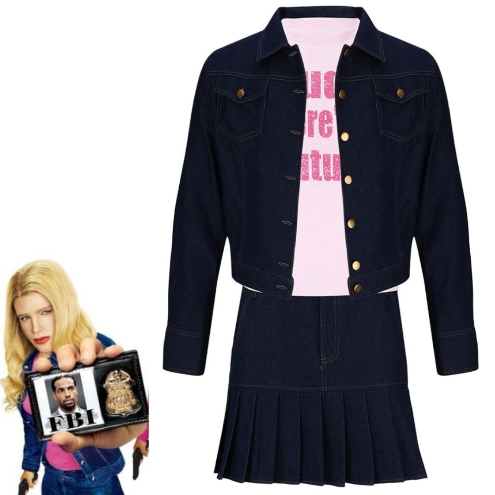 Men's White Chicks Kevin Copeland Brittany Wilson Cosplay Costume Denim Takerlama