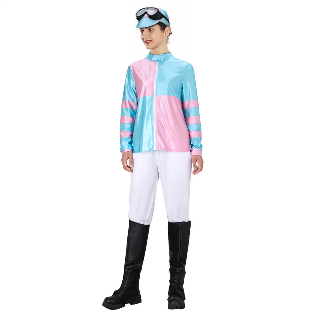 Womens Jockey Costume Horse Jockey Outfit Equestrian Halloween Costume for Women Racing Attire Takerlama