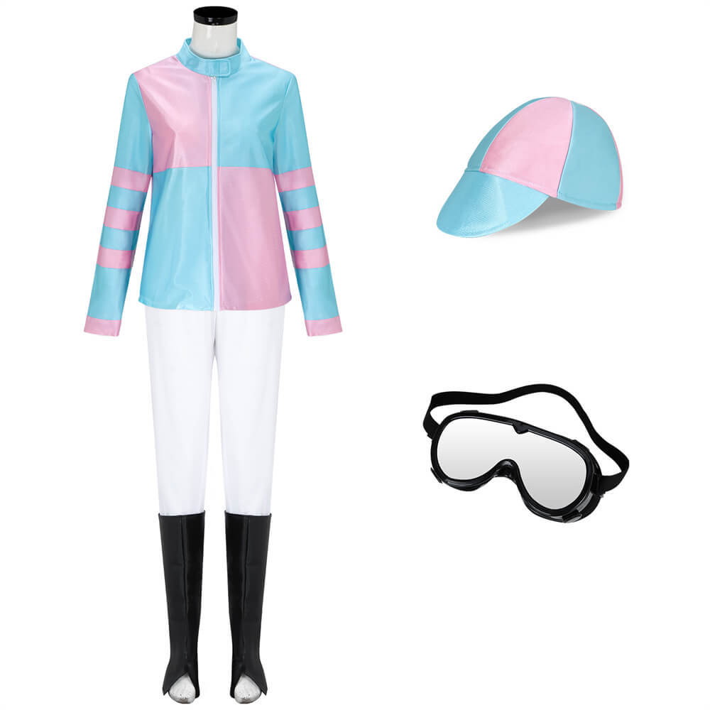 Womens Jockey Costume Horse Jockey Outfit Equestrian Halloween Costume for Women Racing Attire Takerlama