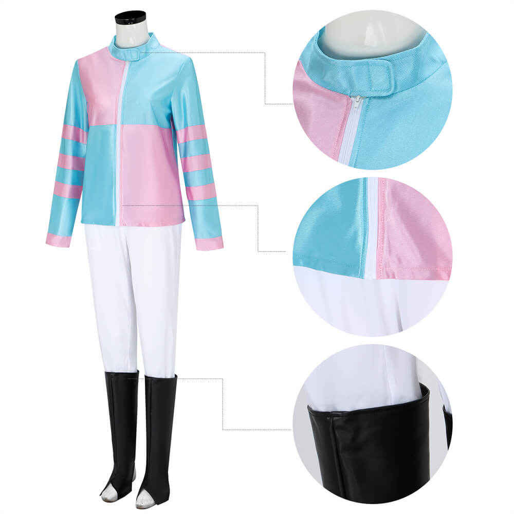 Womens Jockey Costume Horse Jockey Outfit Equestrian Halloween Costume for Women Racing Attire Takerlama