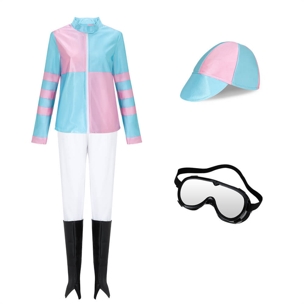 Womens Jockey Costume Horse Jockey Outfit Equestrian Halloween Costume for Women Racing Attire Takerlama