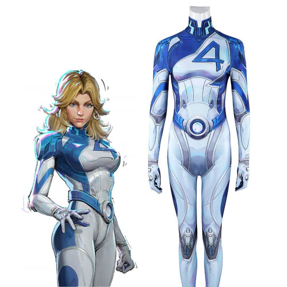 Invisible Woman Sue Storm Cosplay Costume The Fantastic Four First Steps Superheroe Bodysuit Takerlama