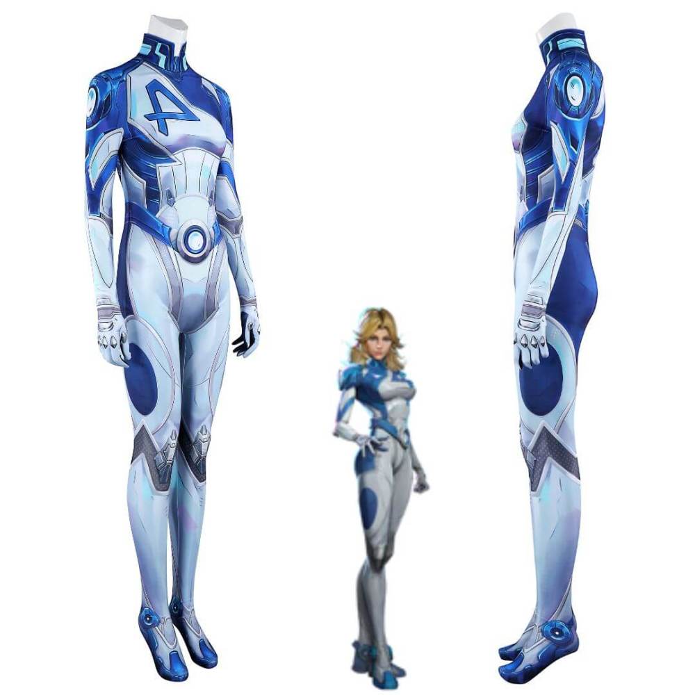 Invisible Woman Sue Storm Cosplay Costume The Fantastic Four First Steps Superheroe Bodysuit Takerlama