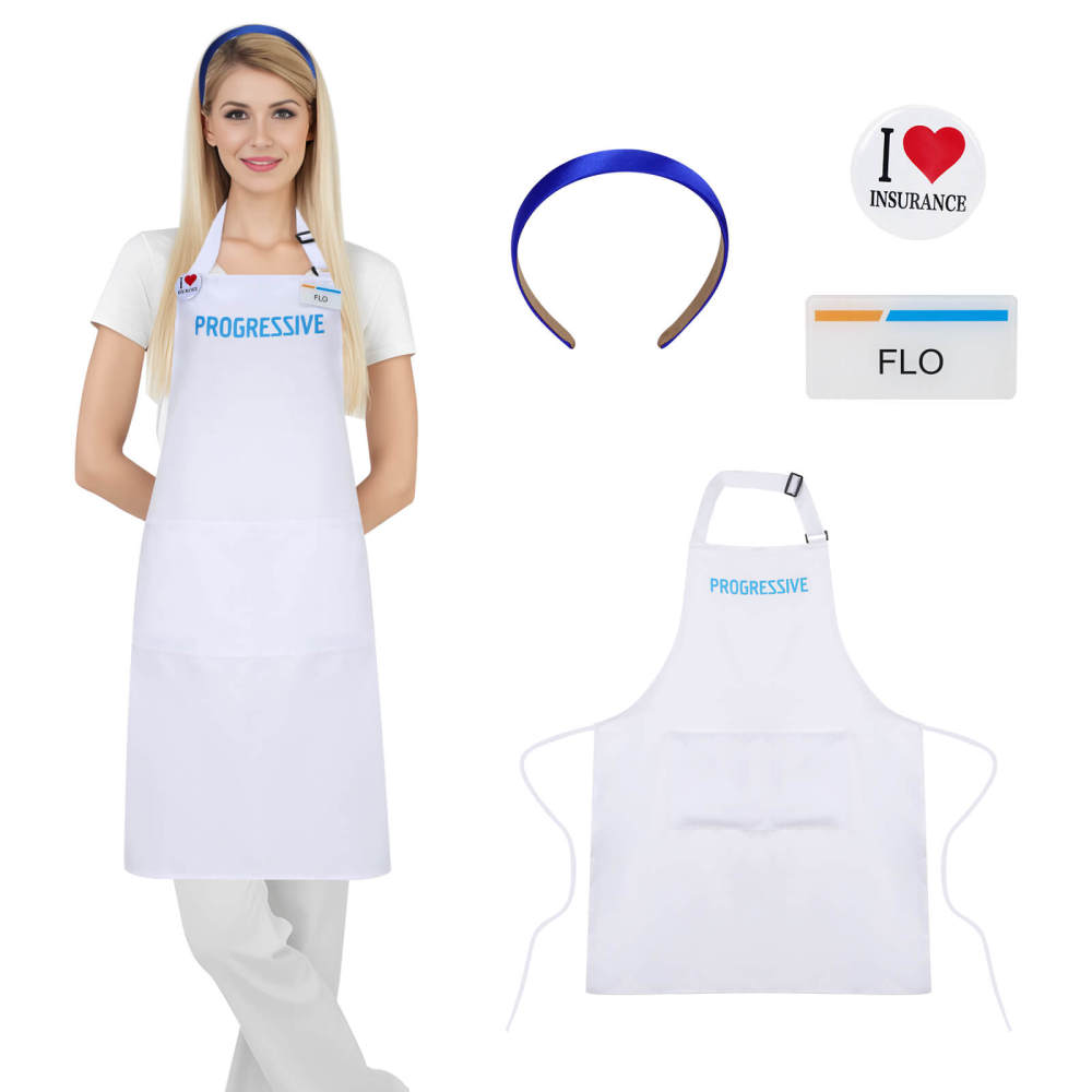 Progressive Flo TV Commercial Character Insurance Halloween Costume White Pink Takerlama