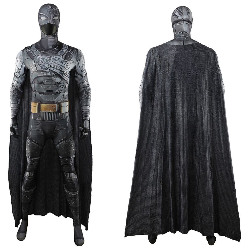 Battle Damaged Armored Batman Cosplay Costume Superhero Jumpsuit Mask Takerlama