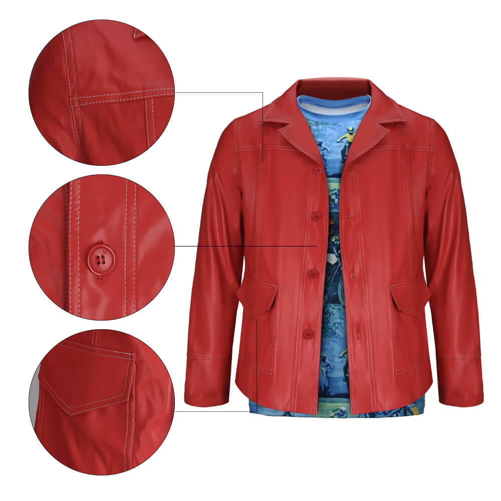 Fight Club Tyler Durden Cosplay Costumes Brad Pitt Biker Leather Jacket Takerlama