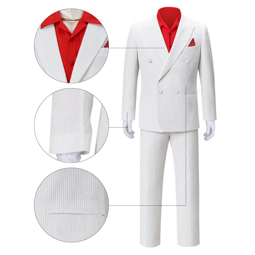 Scarface Tony Montana Halloween Cosplay Costume Coat Shirt Pants M L XL 2XL In Stock Takerlama