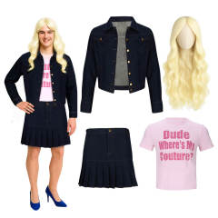 Men's White Chicks Kevin Copeland Brittany Wilson Denim Cosplay Costume With Wig Takerlama In Stock