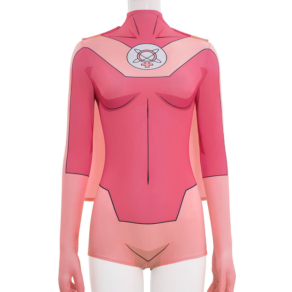 Atom Eve Cosplay Costume Invincible Season 3 Halloween Party Pink Jumpsuit Takerlama