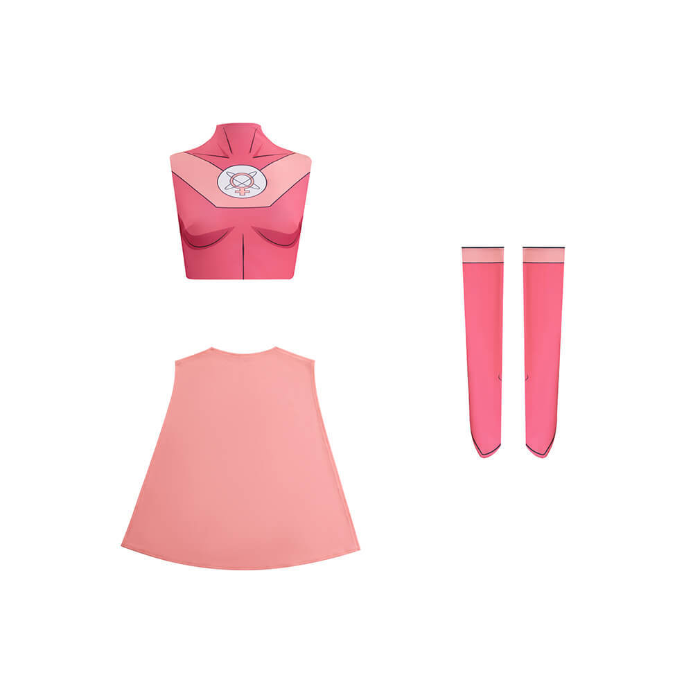 Atom Eve Cosplay Costume Invincible Season 3 Halloween Party Pink Jumpsuit Takerlama