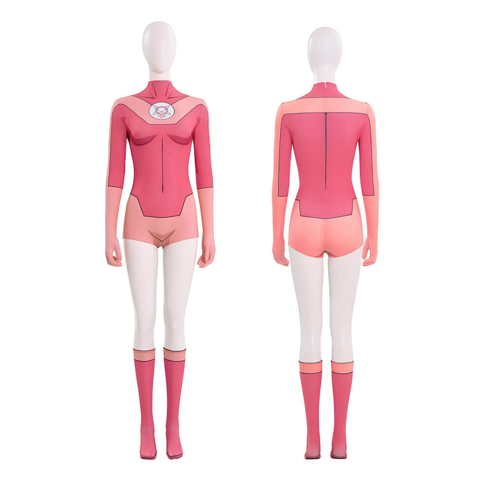 Atom Eve Cosplay Costume Invincible Season 3 Halloween Party Pink Jumpsuit Takerlama