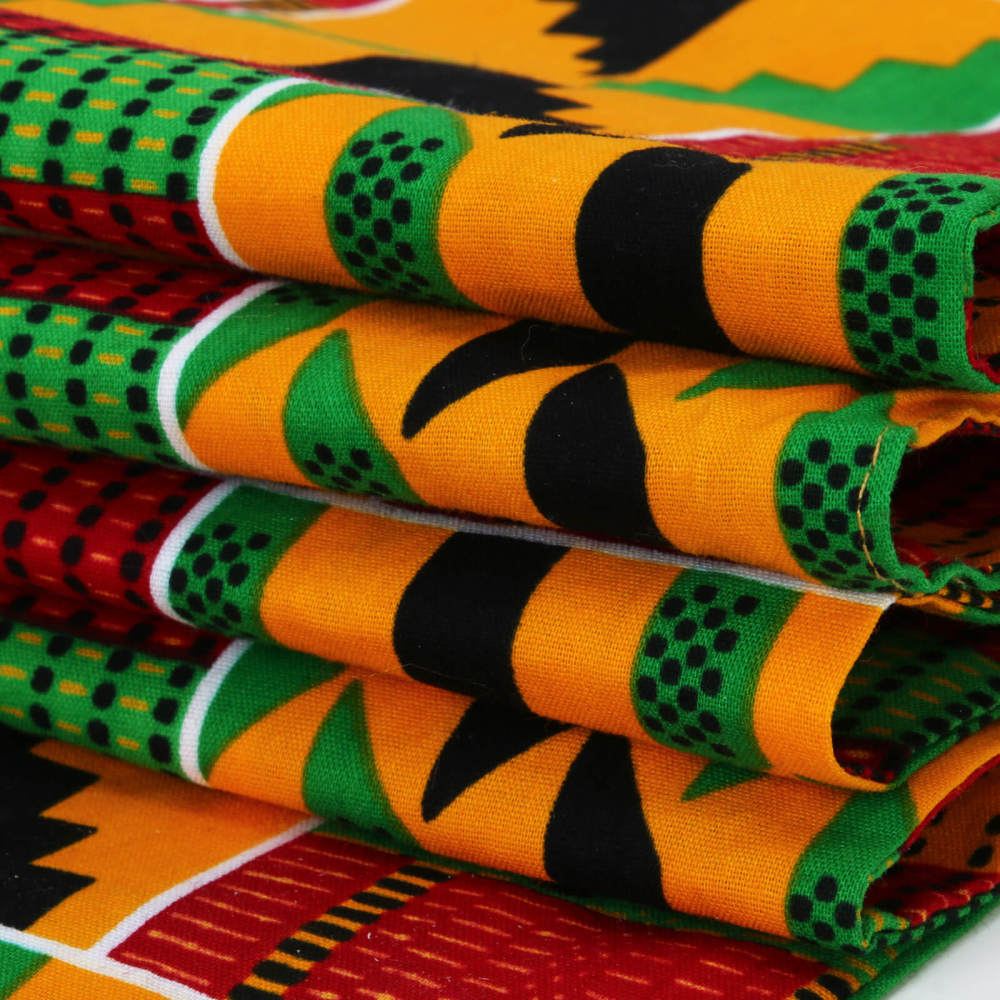 African Kente Pattern Kufi Men Hat and Kente African Print Stole Sash for Black History-Takerlama