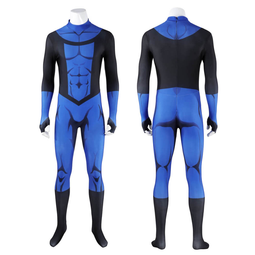 Mark Grayson Cosplay Costume Invincible Season 3 Superhero Blue Jumpsuit Mask Goggles Takerlama
