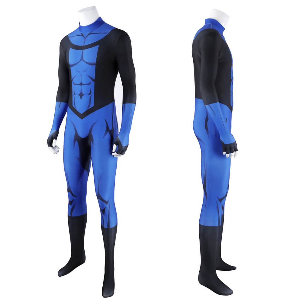 Mark Grayson Cosplay Costume Invincible Season 3 Superhero Blue Jumpsuit Mask Goggles Takerlama