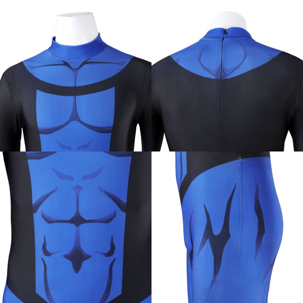 Mark Grayson Cosplay Costume Invincible Season 3 Superhero Blue Jumpsuit Mask Goggles Takerlama