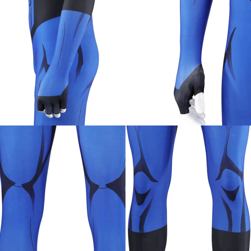 Mark Grayson Cosplay Costume Invincible Season 3 Superhero Blue Jumpsuit Mask Goggles Takerlama