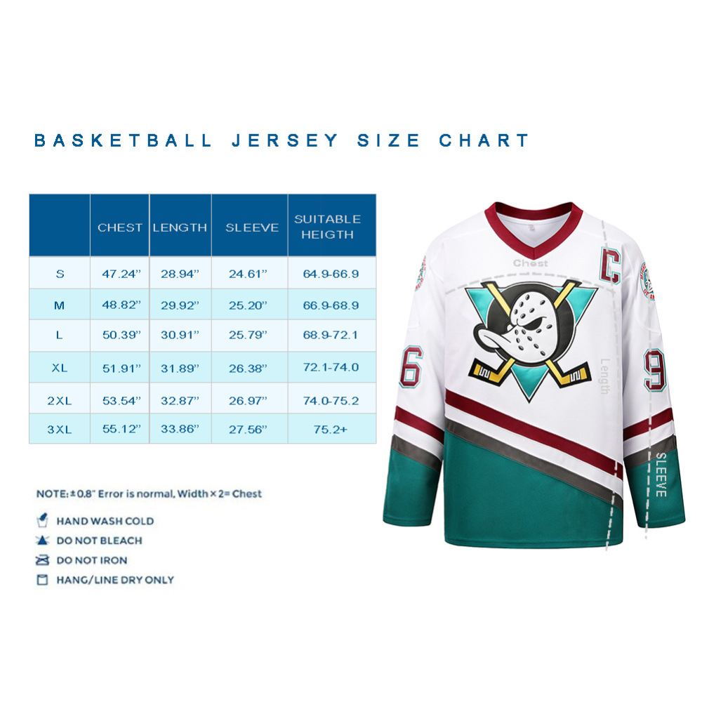 Mighty Ducks Jersey Movie Ice Hockey Jersey Charlie Conway 90S Hip-Hop Party Outfits