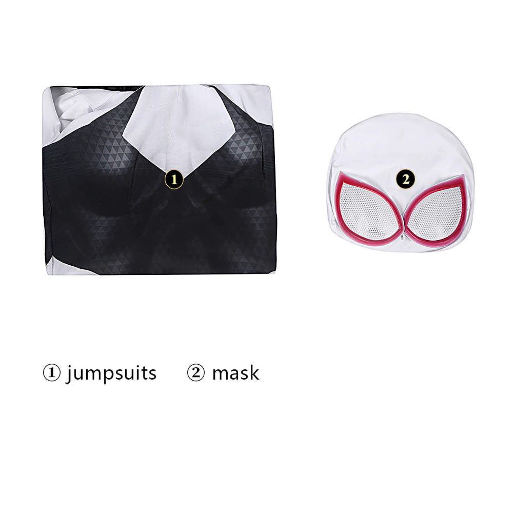 Gwen Stacy Cosplay Costume Jumpsuit Mask Spider-Man Across the Spider-Verse Takerlama