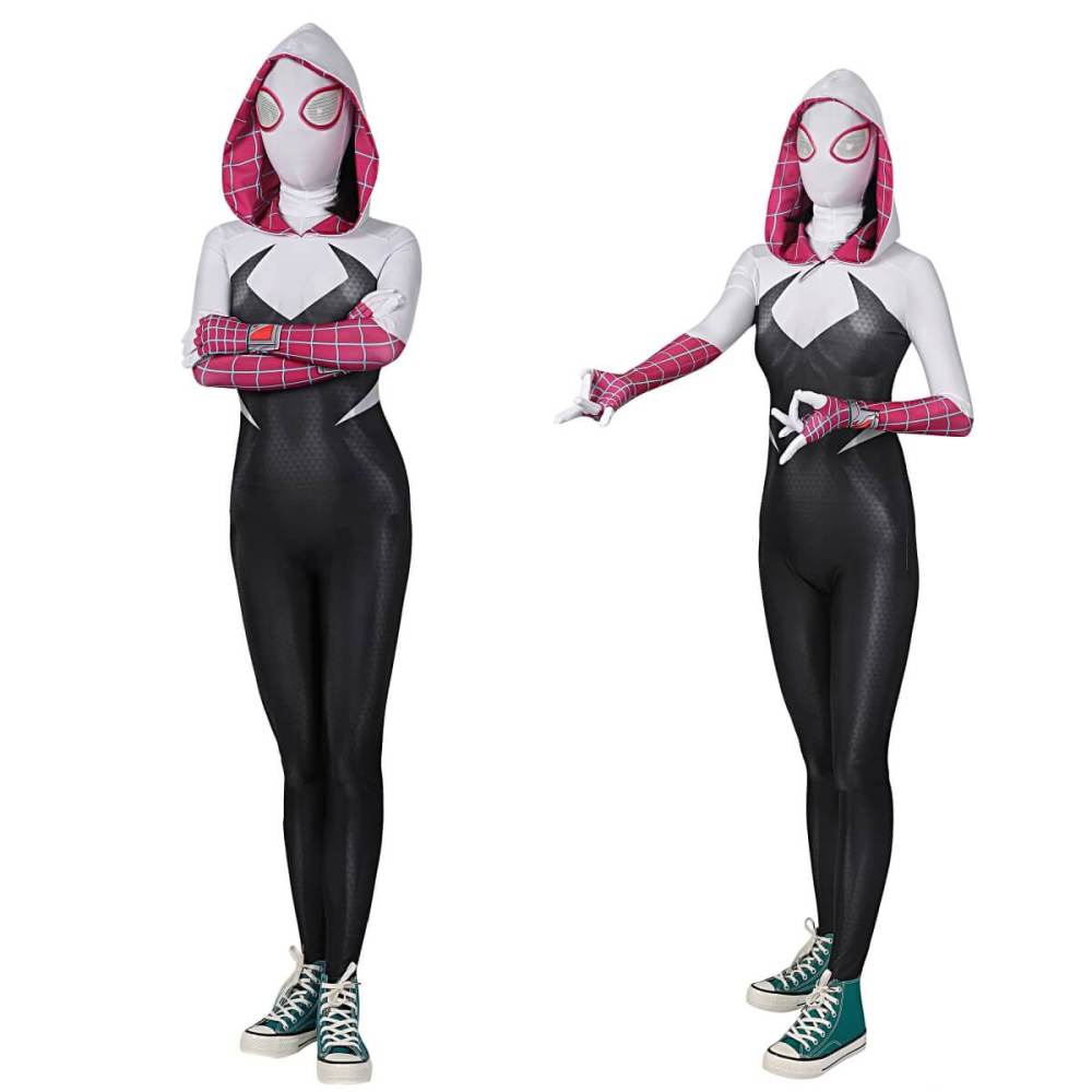 Gwen Stacy Cosplay Costume Jumpsuit Mask Spider-Man Across the Spider-Verse Takerlama