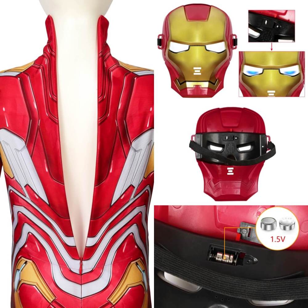 Children Avengers Iron Man Tony Stark Nanotech Cosplay Costume With Mask Takerlama