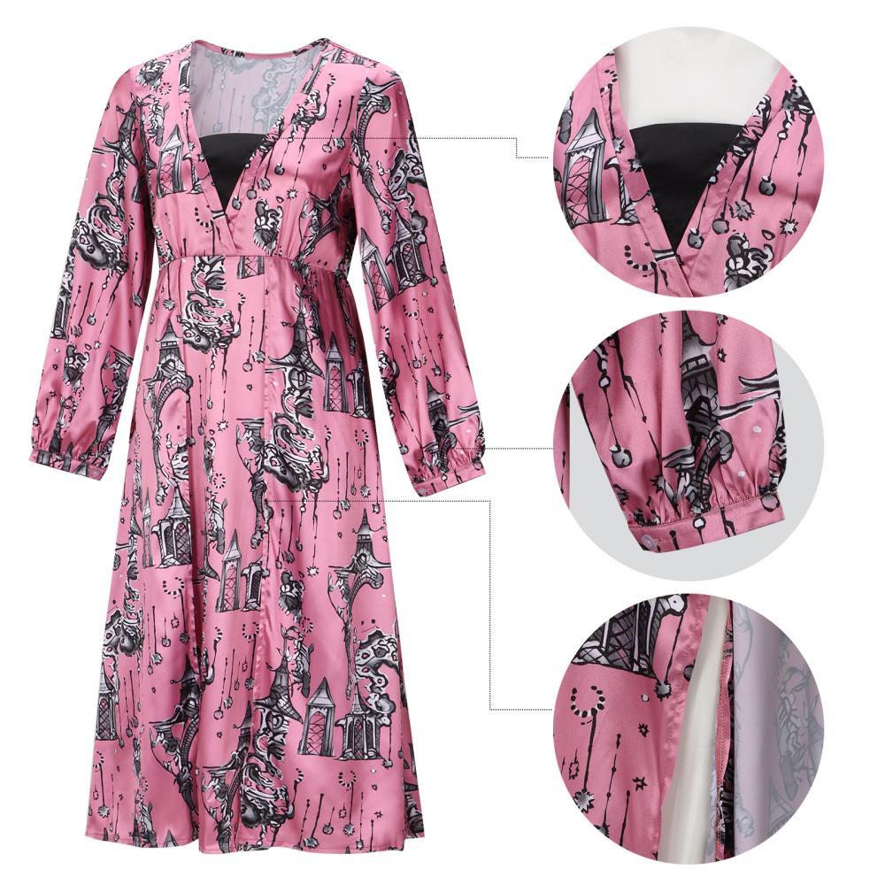 The White Lotus 3 Tanya McQuoid Cosplay Costume Women's Pink Dress Takerlama