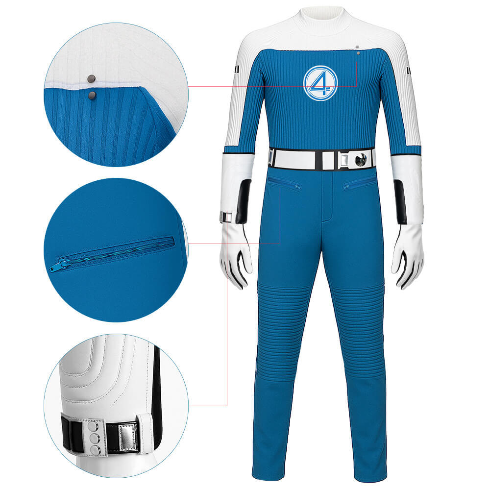 Human Torch Cosplay Costume The Fantastic Four First Steps Johnny Storm Jumpsuit For Men Takerlama