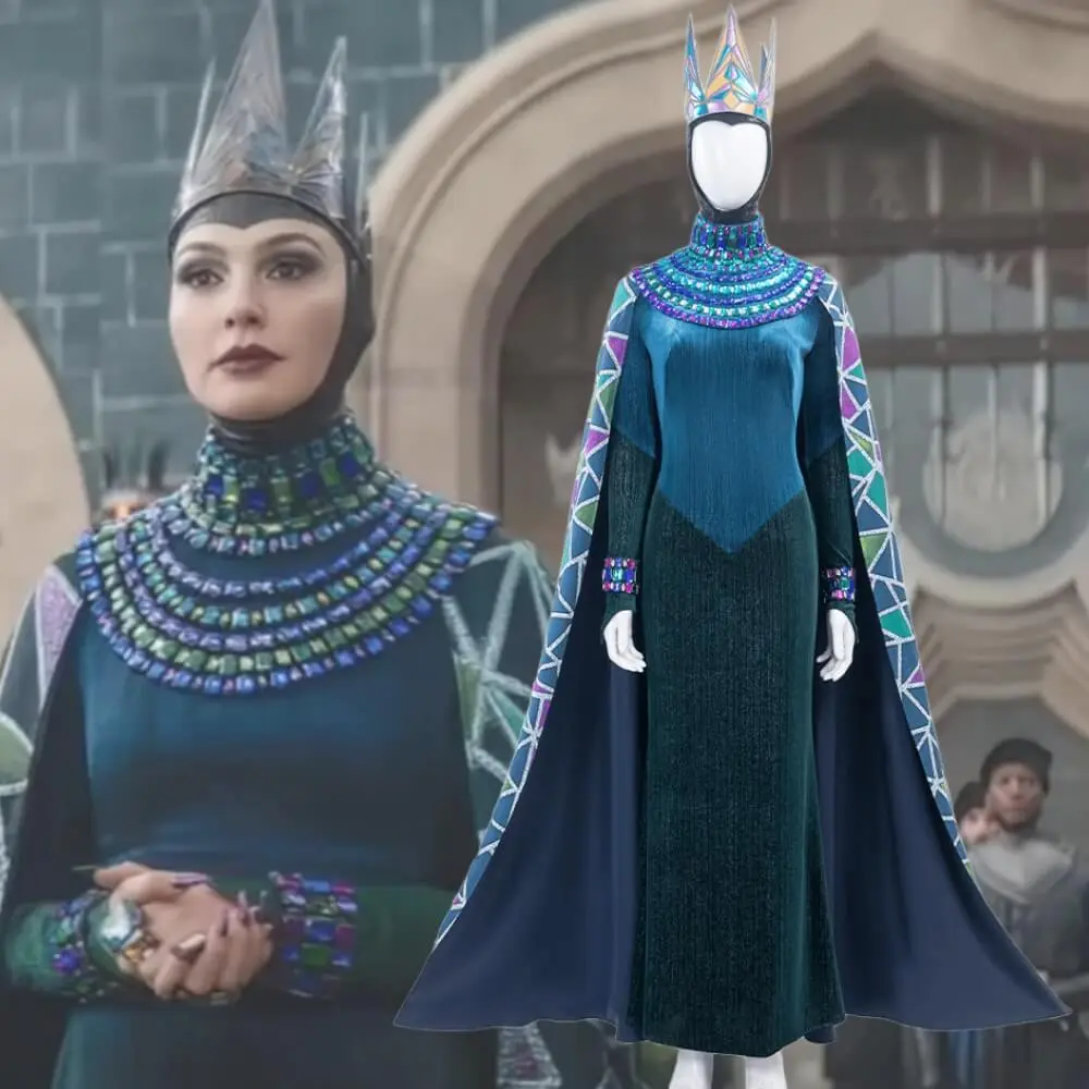 princess polly baby blue dress Snow White 2025 Evil Queen Grimhilde Cosplay Costume Blue Halloween Fancy  Dress Women Takerlama