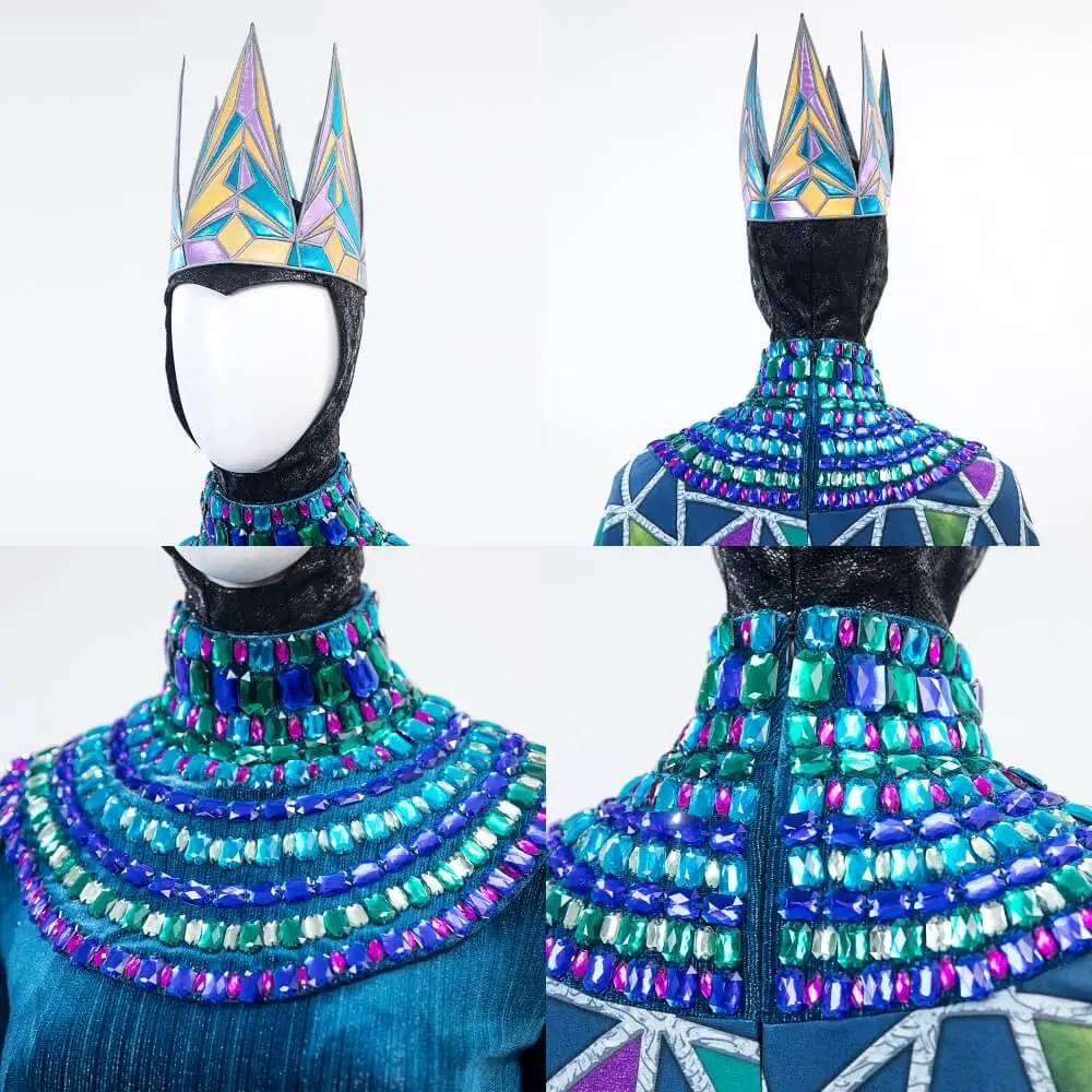 Snow White 2025 Evil Queen Grimhilde Cosplay Costume Blue Halloween Fancy  Dress Women Takerlama