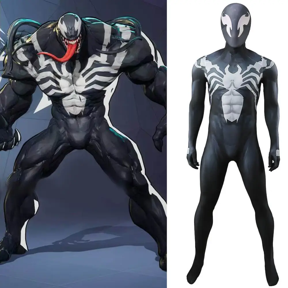 Marvel Rivals Venom Cosplay Costume Halloween Jumpsuit With Mask 2 ...