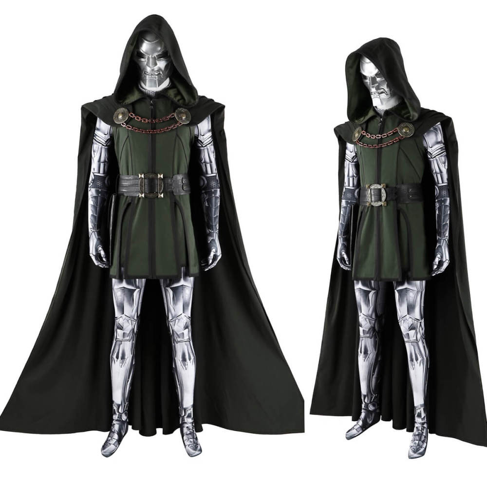 New Avengers 5 Doomsday Doctor Doom Cosplay Costume Halloween 3D Print Jumpsuit Cloak Mask Takerlama
