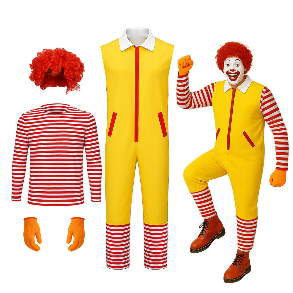 Ronald Clown M Uncle Cosplay Costume Wig Halloween Carnival Outfits For Men Takerlama