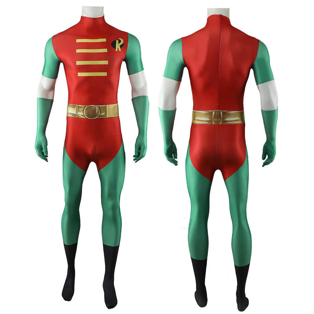 Teen Titans Robin Cosplay Costume Superhero Tim Drake Jumpsuit Cape Gloves Adults Kids Takerlama