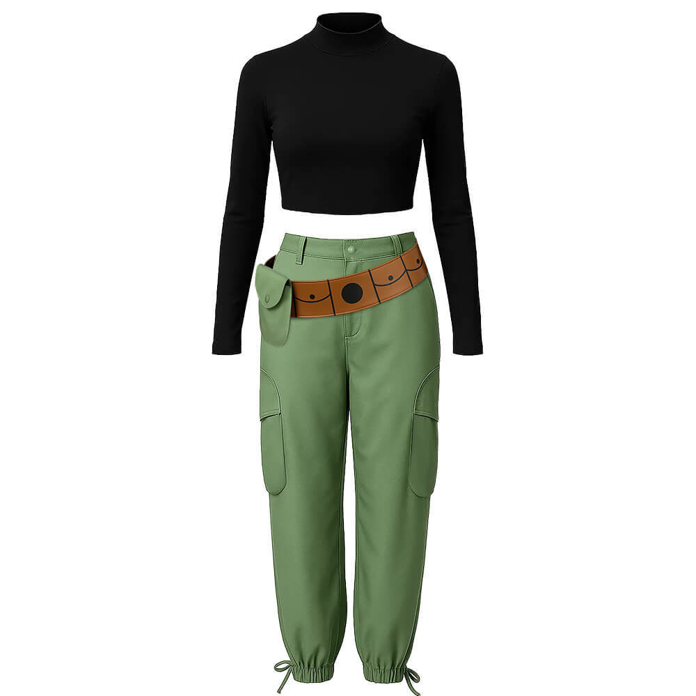 Kim Possible Costume for Women T-shirt Pants Belt Takerlama