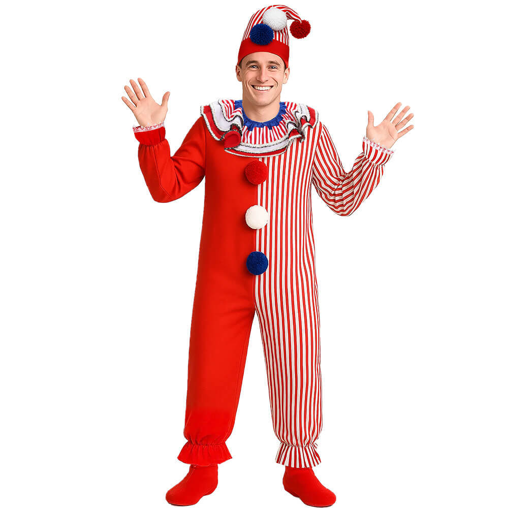 John Wayne Gacy Cosplay Costume Clown Pogo Serial Killers Halloween Carnival Outfits For Men Takerlama