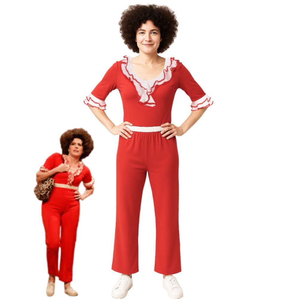 Saturday Night Live Sally O'Malley Im 50 Cosplay Costume Kick Lady Red Retro Suit Takerlama